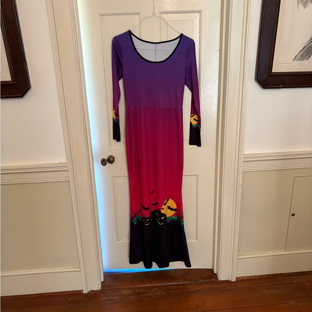 Purple and Pink Halloween Maxi Dress